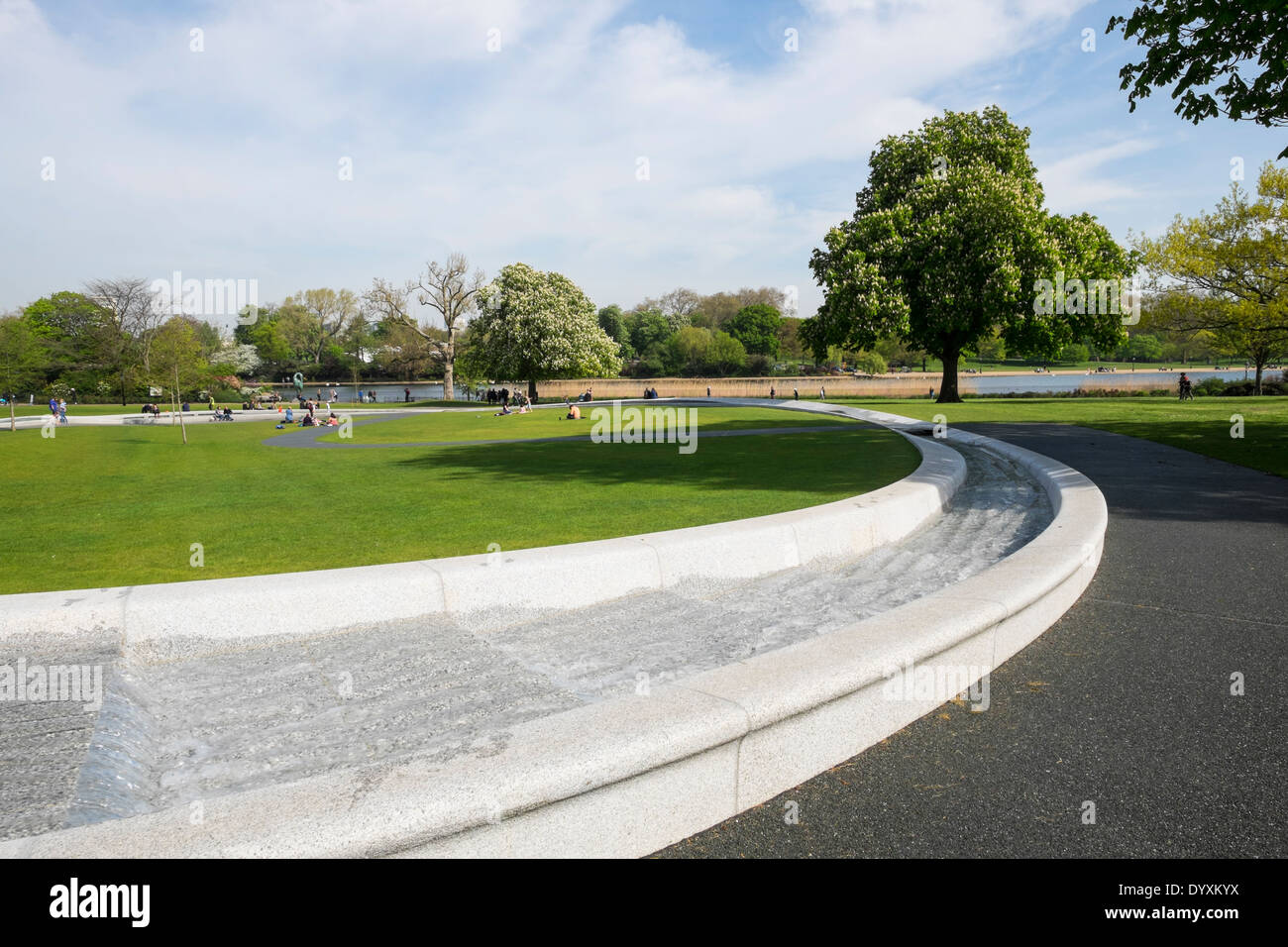 Princess Diana memorial fountain in Hyde Park London United Kingdom Stock Photo