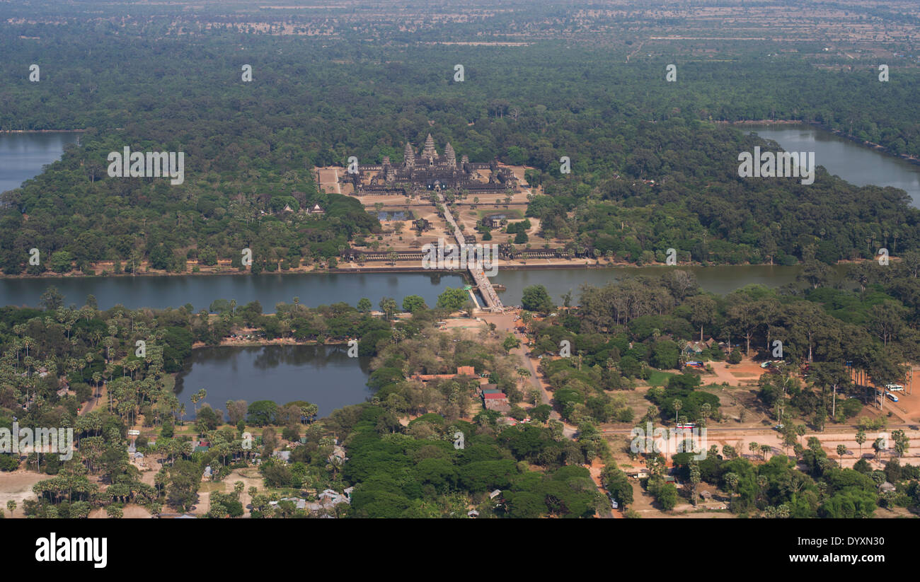 Aerial Photos of Angkor Wat - Siem Reap, Cambodia Stock Photo