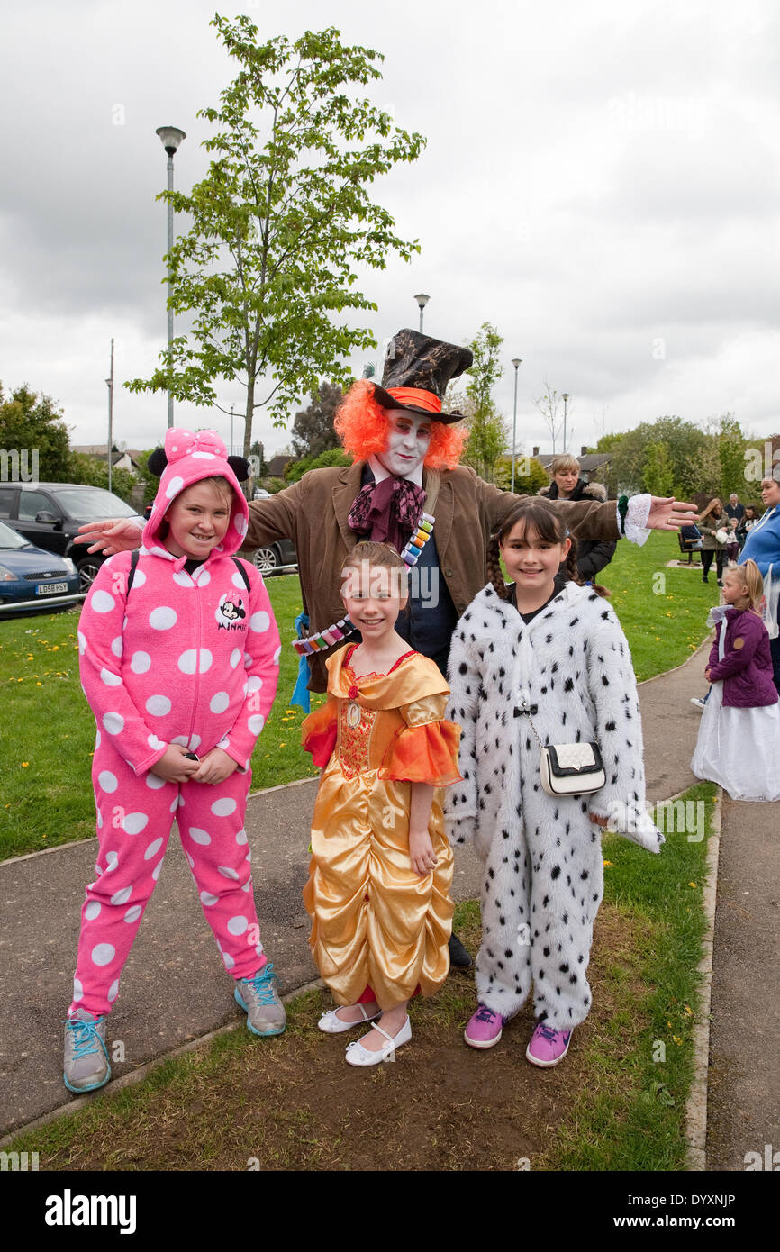 Biggin Hill, London, UK. 27th Apr, 2014. The Positive Path walkers were led through the town by a procession of children who had been asked to dress up in their very own favourite Disney costume ending up at Biggin Hills Airport Credit:  Keith Larby/Alamy Live News Stock Photo