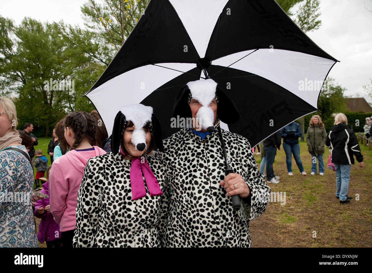 Biggin Hill, London, UK. 27th Apr, 2014. A couple dressed up as dalmations in the Positive Path walk in Biggin Hill to raise funds for The Chartwell Cancer Trust  Credit:  Keith Larby/Alamy Live News Stock Photo