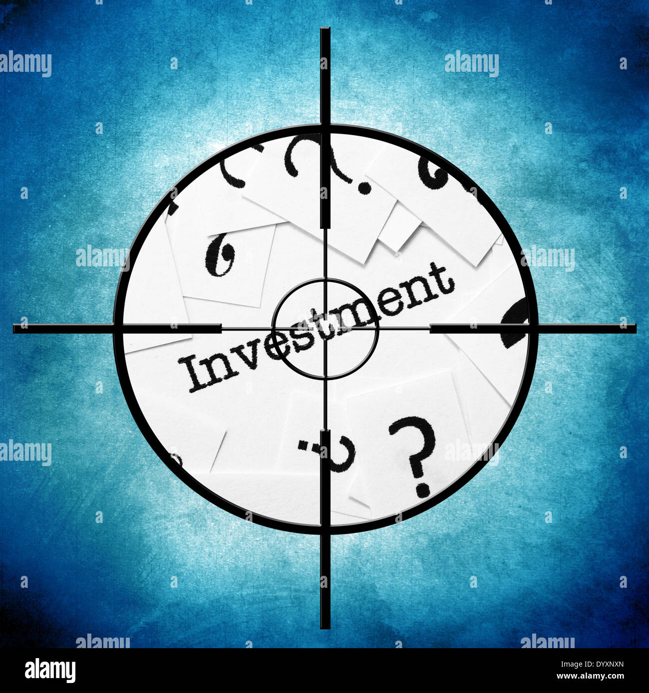 Investment text in target Stock Photo - Alamy