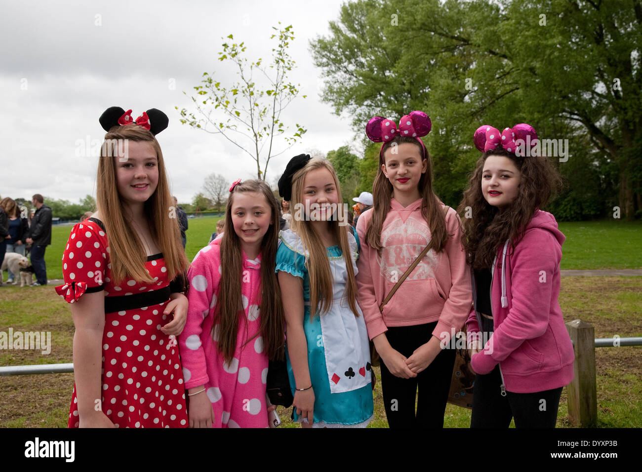 Biggin Hill,UK,27th April 2014,Positive Path walkers dressed as Disney characters who are raising money for the the Chartwell Cancer Trus Credit: Keith Larby/Alamy Live News Stock Photo