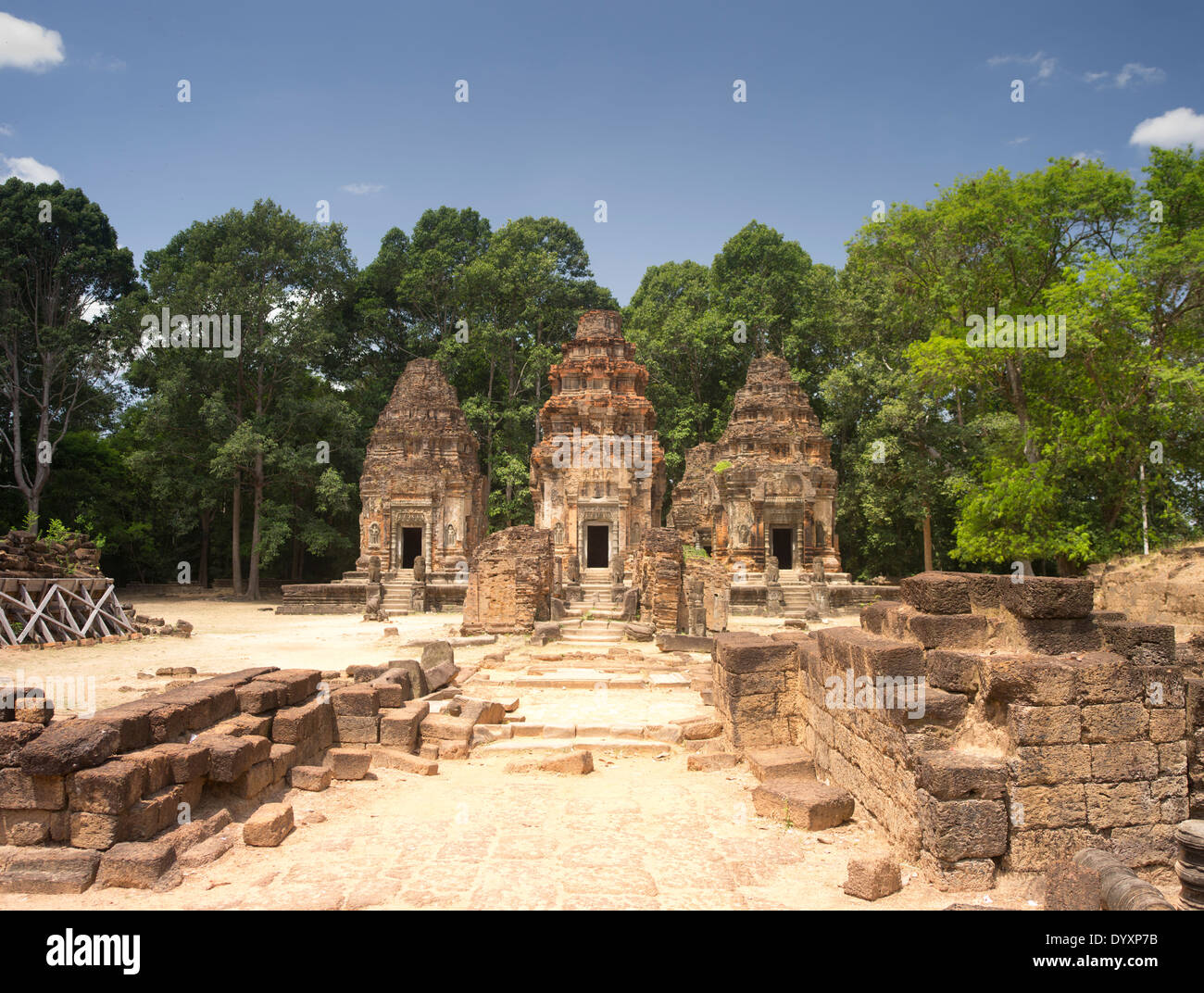 Preah Ko Temple ( Roluos Group ) , Siem Reap, Cambodia Stock Photo