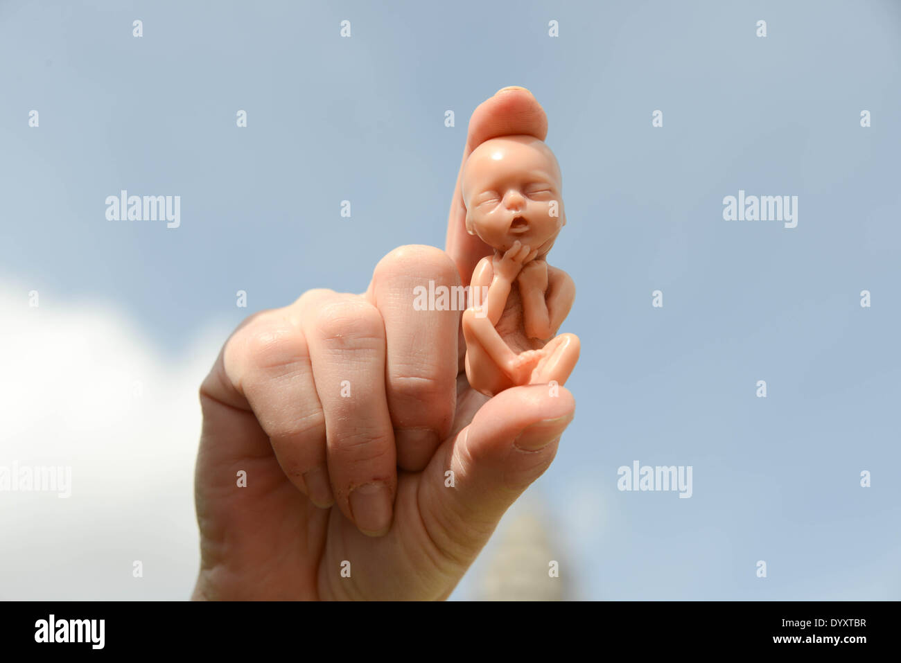 London England, 26th April 14 : Anti-abortions protest their 40th birthday opposite Parliament cries foetus is a human being and got the right to live and birth. 828 abortions in UK every working day. Stop the wickedness behaviors of man-kind murderess in London.  Credit:  See Li/Alamy Live News Stock Photo