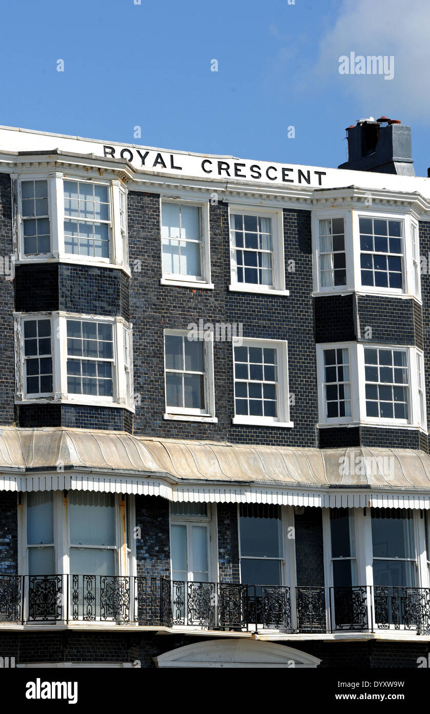 Terraced houses in Royal Crescent Brighton seafront UK . Built in the