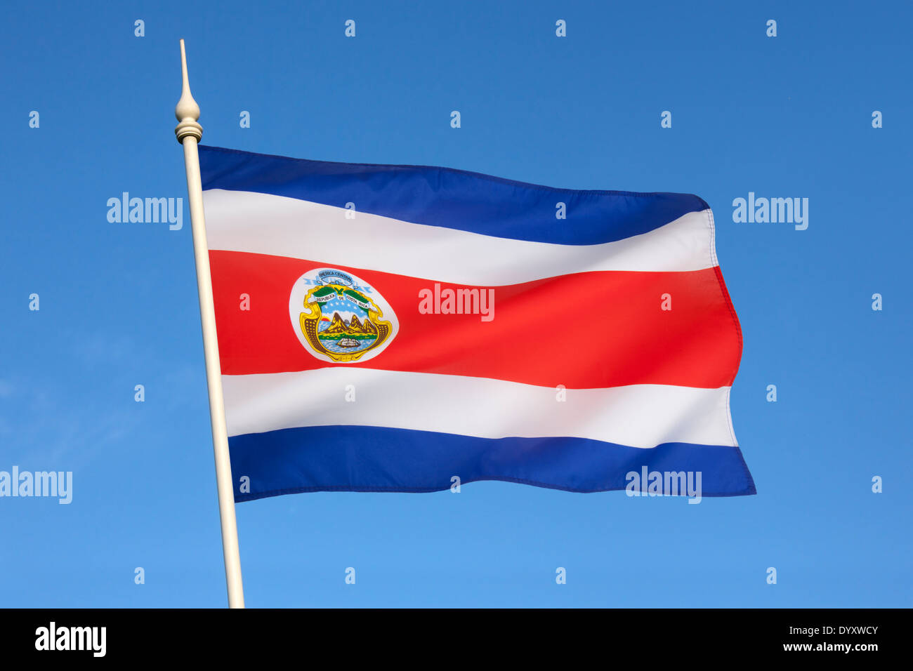 Flag of the Republic of Costa Rica Stock Photo