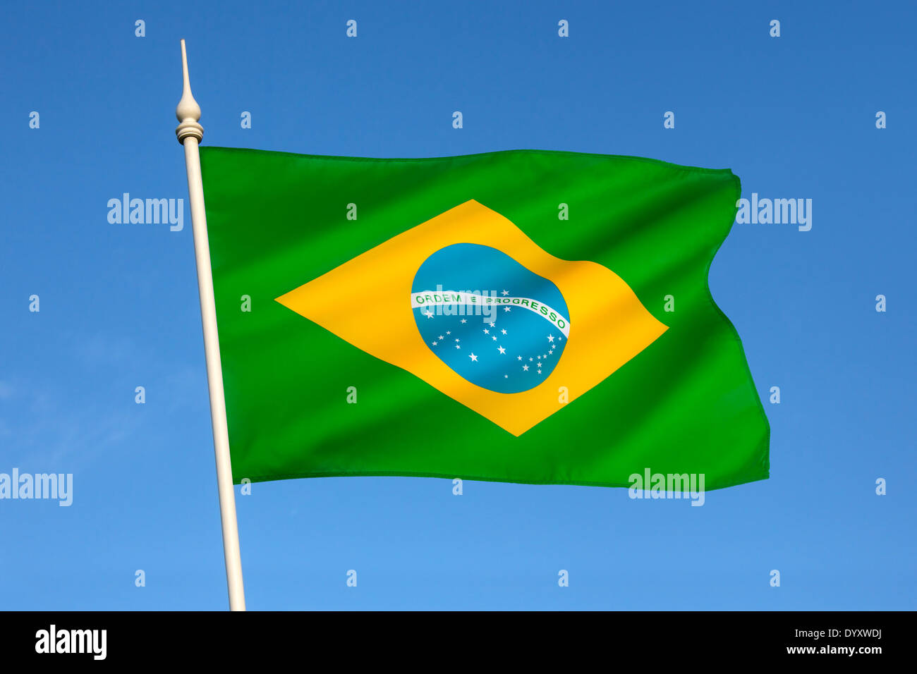 The national flag of Brazil Stock Photo