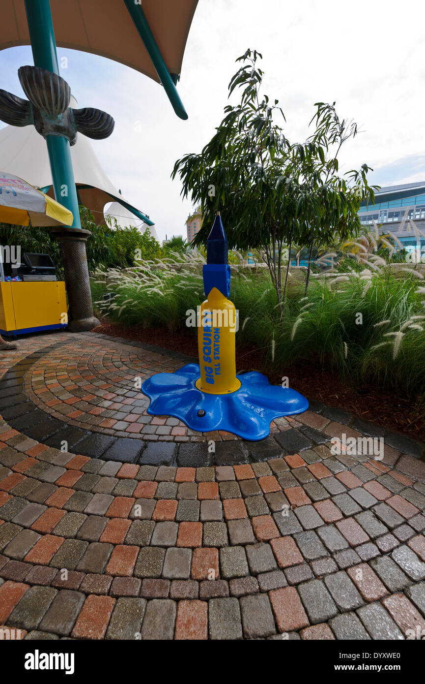 A public outdoor shower at the Wild Wadi Waterpark in Dubai, United