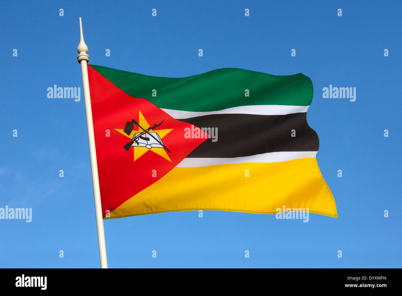 The flag of Mozambique Stock Photo