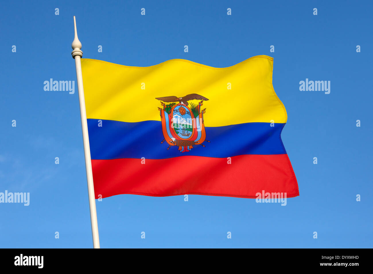 The flag of Ecuador Stock Photo