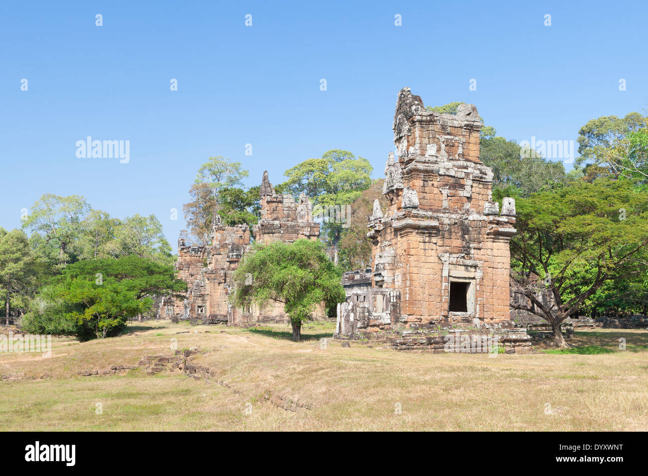 Prasat Suor Prat towers, Angkor Thom, Cambodia Stock Photo