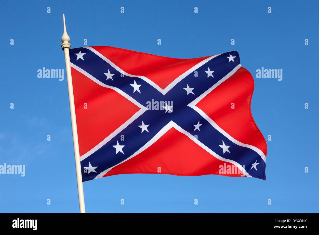 The Confederate Army battle flag. Stock Photo