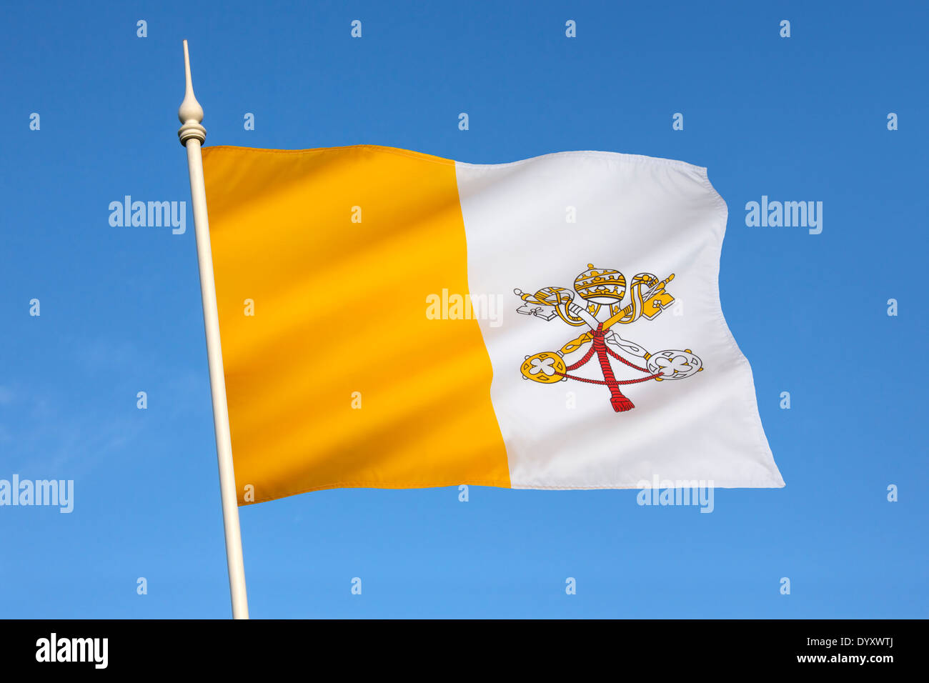 The flag of the Vatican City Stock Photo