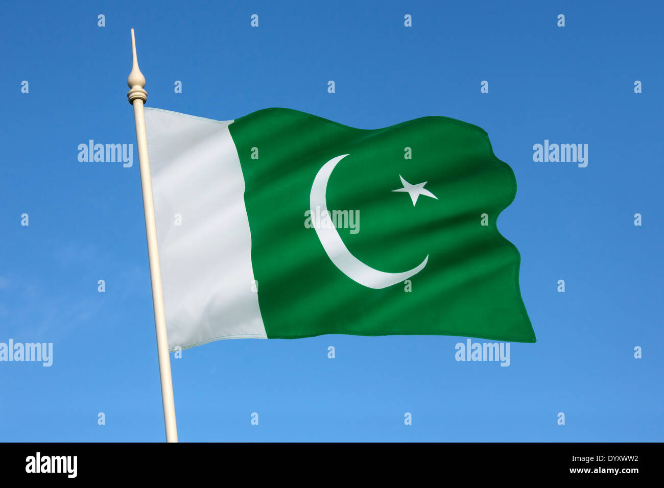 The national flag of Pakistan Stock Photo