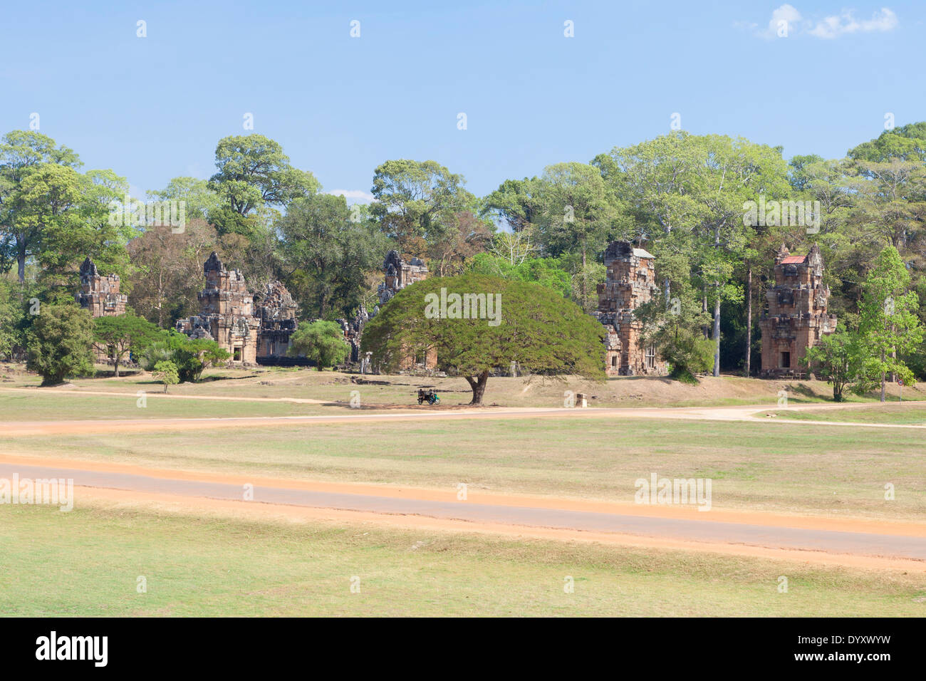 Prasat Suor Prat towers, Angkor Thom, Cambodia Stock Photo