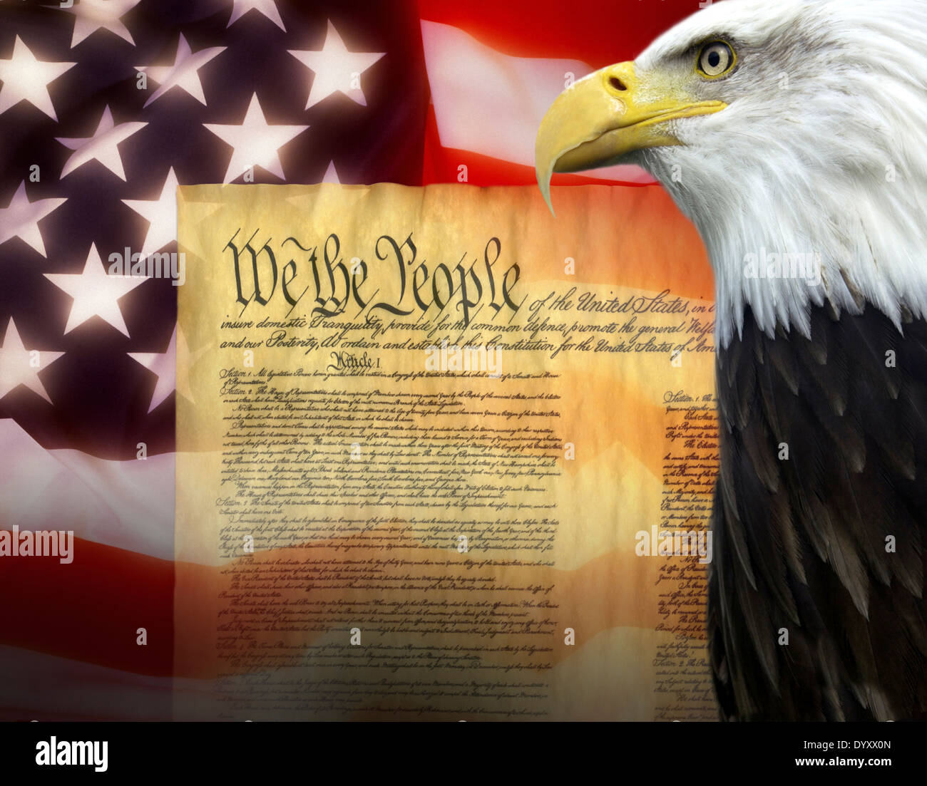 Symbols of The United States of America - United States Constitution Stock Photo