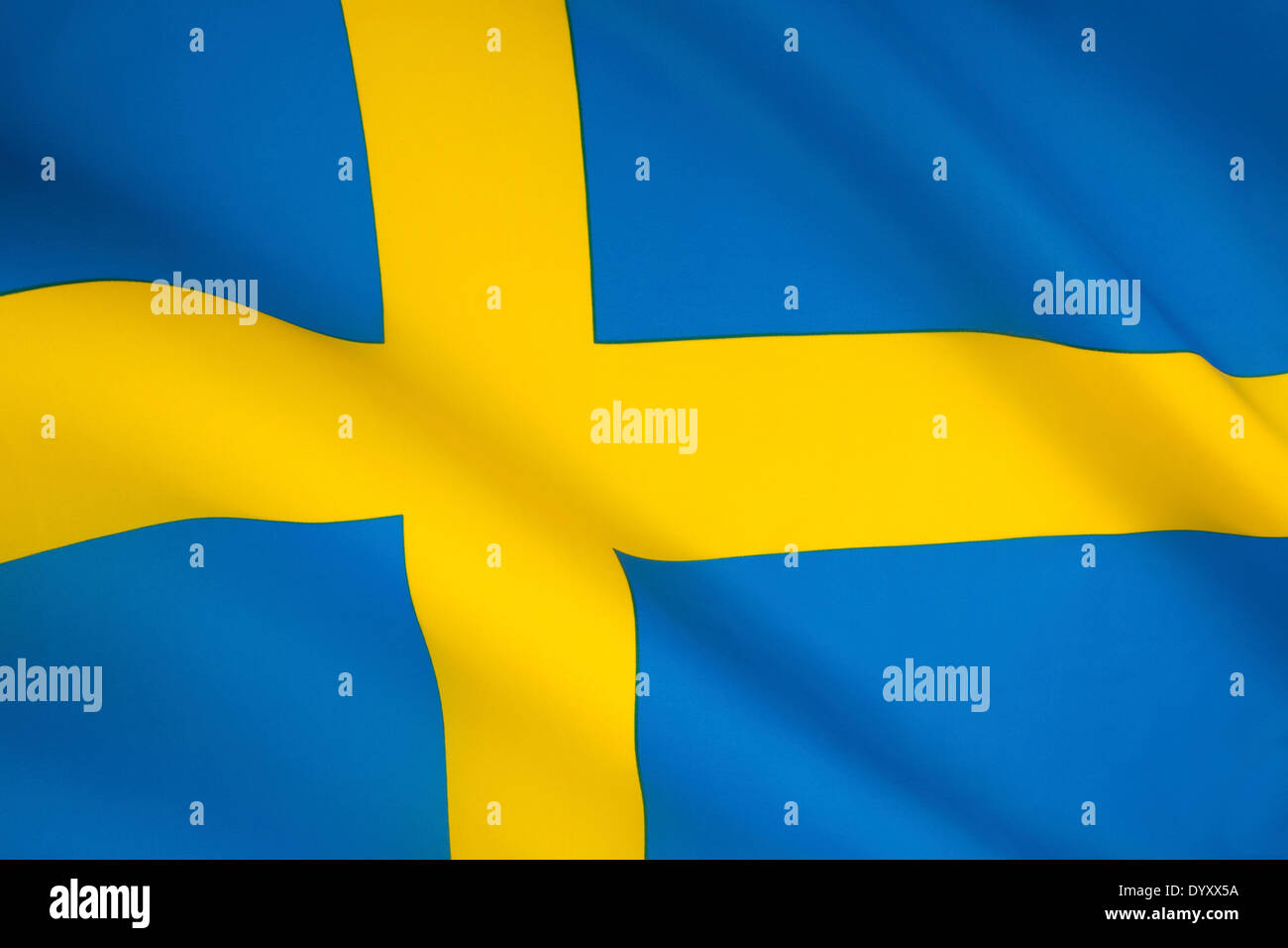 The national flag of Sweden Stock Photo