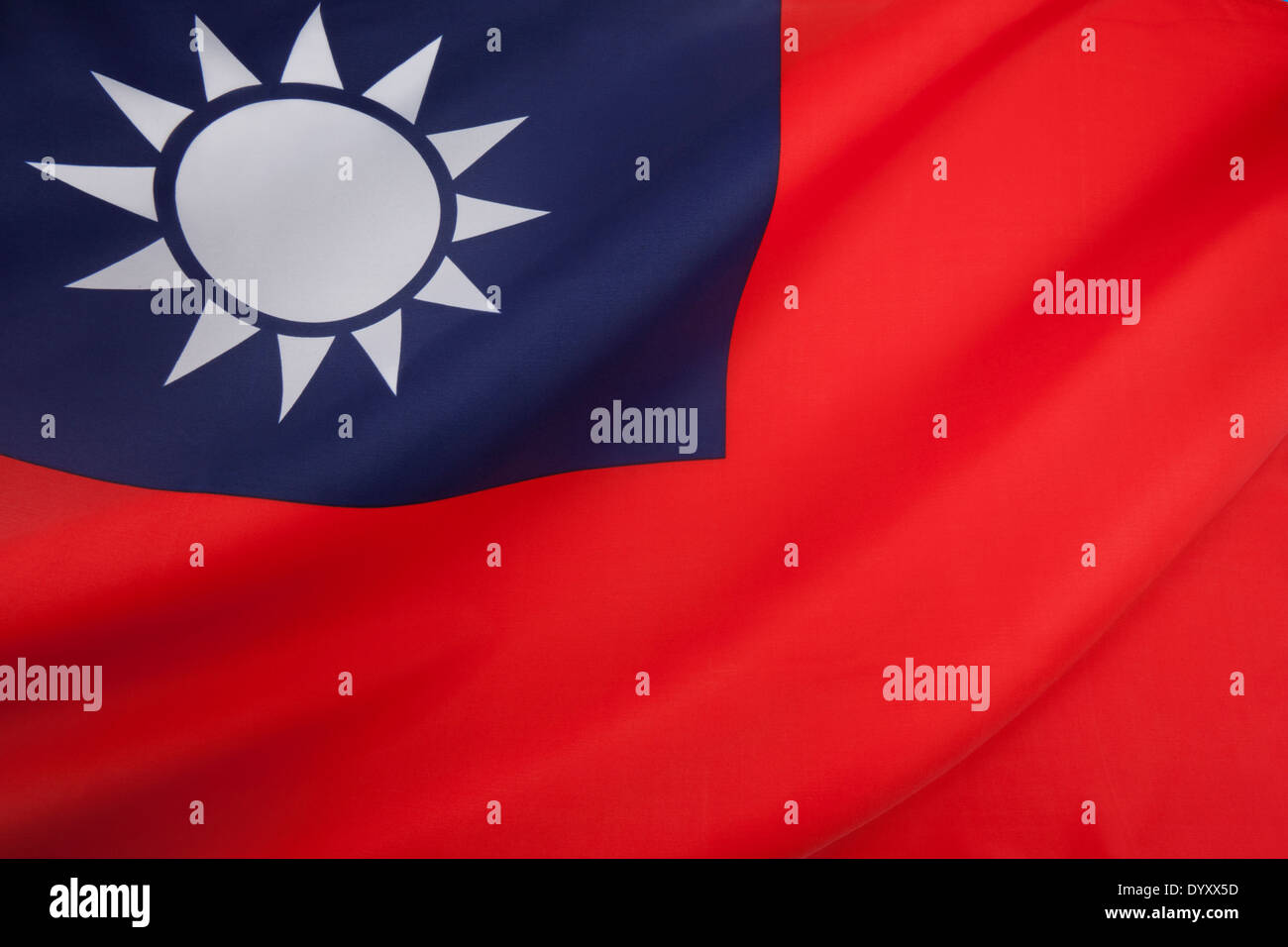 The Flag of the Republic of China - Taiwan Stock Photo