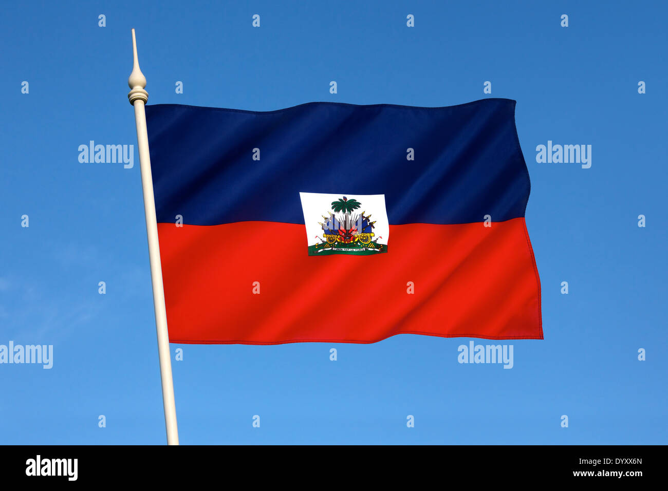 The national flag of Haiti. Stock Photo