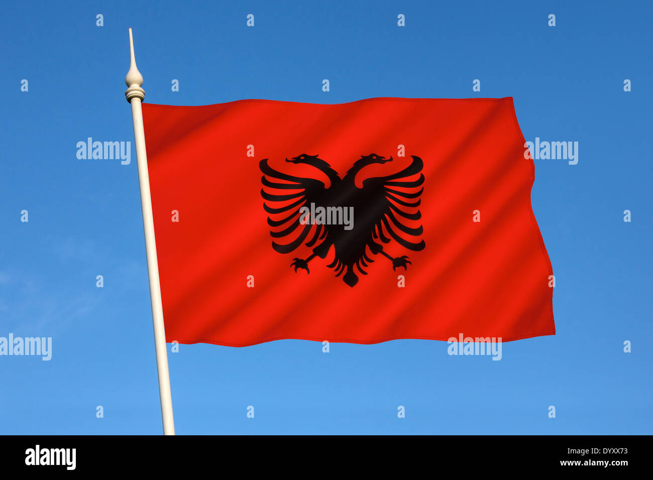 The Flag Of Albania Stock Photo Alamy