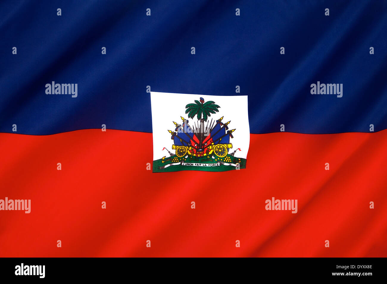 The national flag of Haiti. Stock Photo