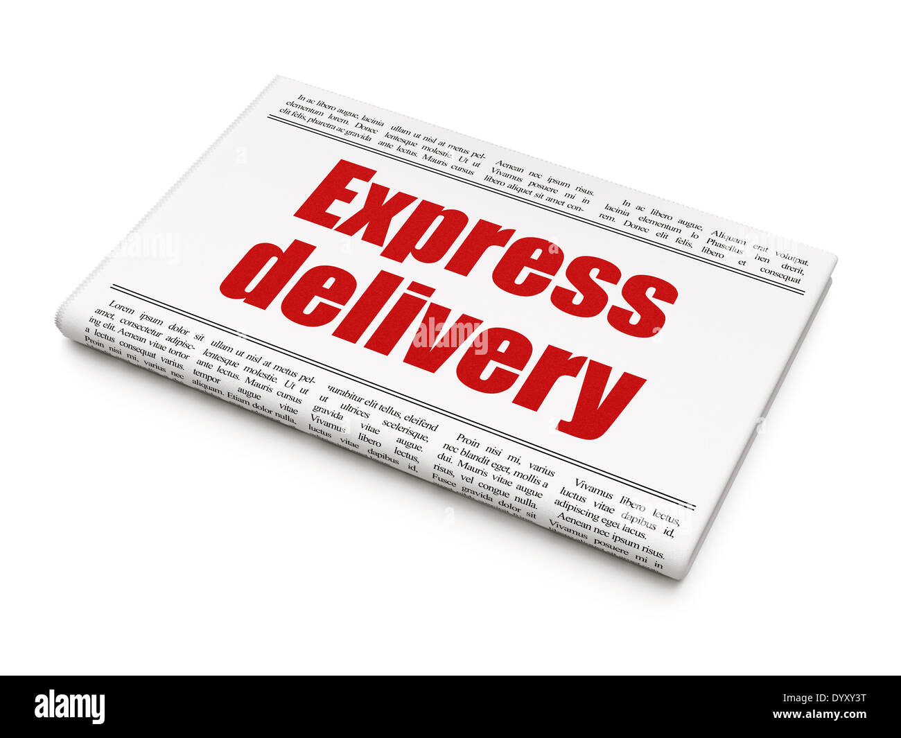 Business concept: newspaper headline Express Delivery Stock Photo