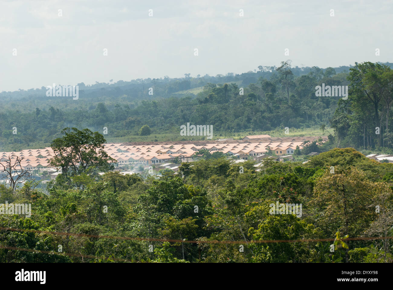 Altamira, Para State, Brazil. New regimented housing on the outskirts of the town to accommodate some of the new migrants attracted by the construction of the Belo Monte hydroelectric dam. Stock Photo