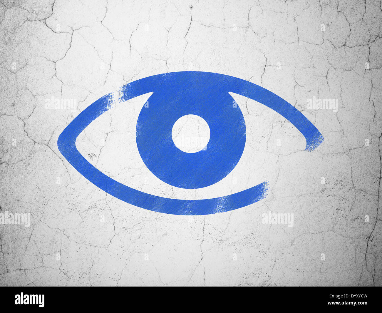 Safety concept Eye on wall background Stock Photo Alamy