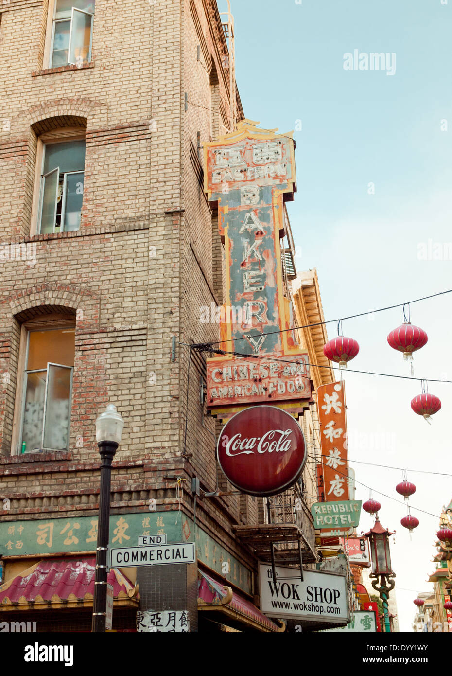 A view of the Eastern Bakery in San Francisco's Chinatown. Stock Photo