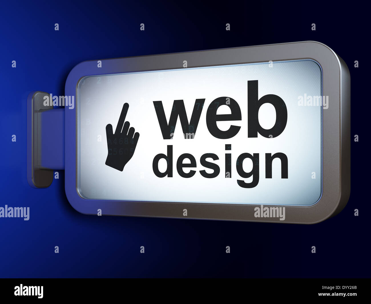 Web design concept: Web Design and Mouse Cursor on billboard background ...