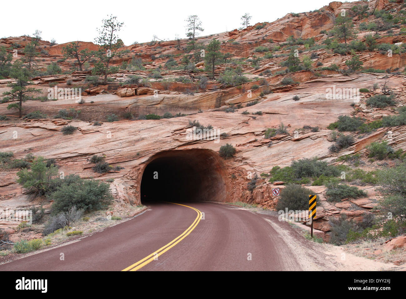 Scenic road from Zion National Park to Bryce Canyon Stock Photo
