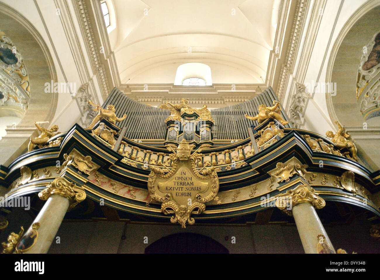 Pipe organ in Saints Peter and Paul Church (in the Old Town district of Krakow). Stock Photo