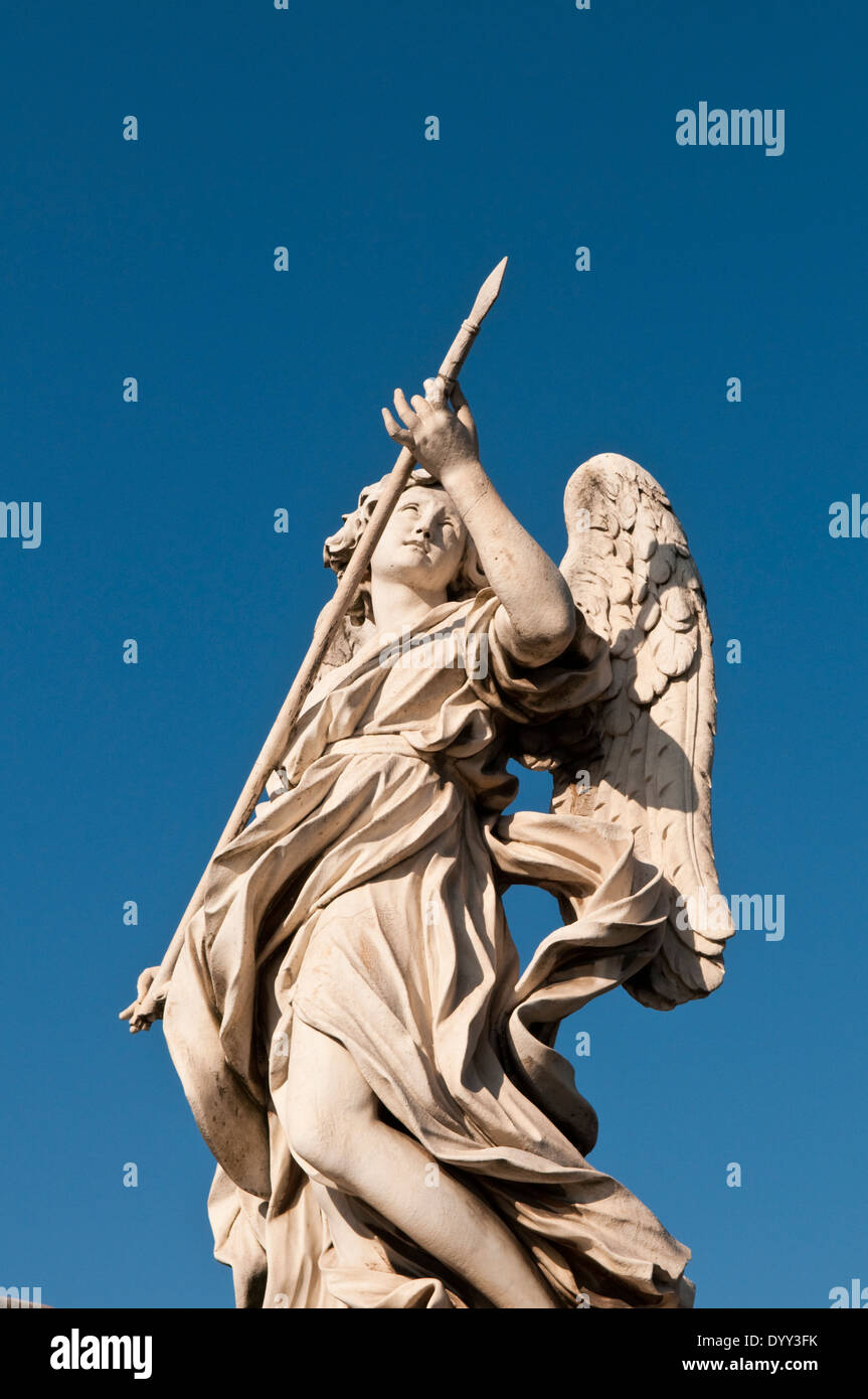 Angel with the Lance by Domenico Guidi on Ponte Sant'Angelo in Rome ...