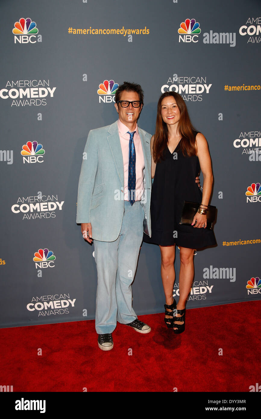 ctor/Comedian Johnny Knoxville and wife Naomi Nelson attend the American Comedy Awards at the Hammerstein Ballroom. Stock Photo