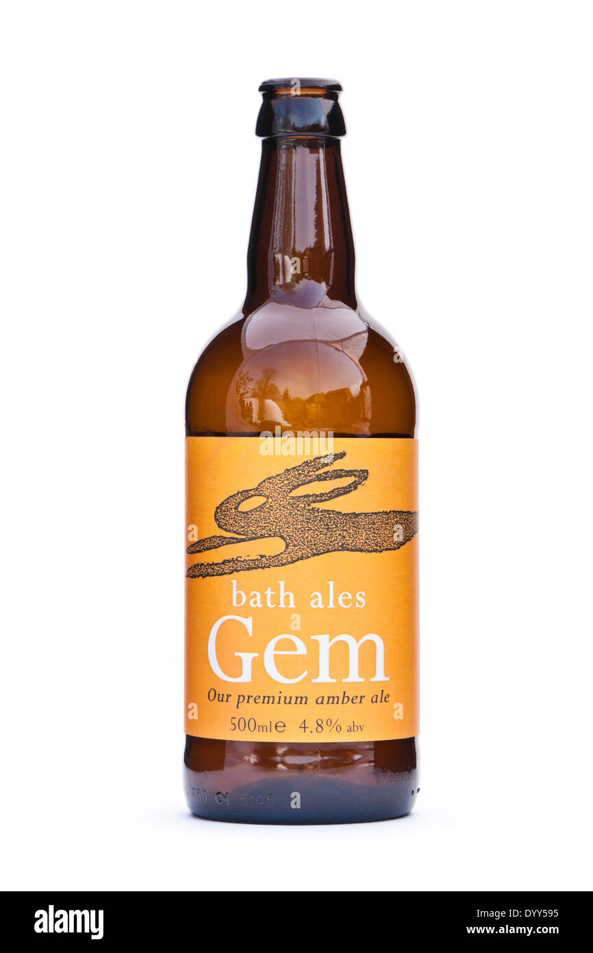 Bottle of 'Gem', a premium amber ale by Bath Ales, a brewery in Warmley near Bristol, UK. Stock Photo