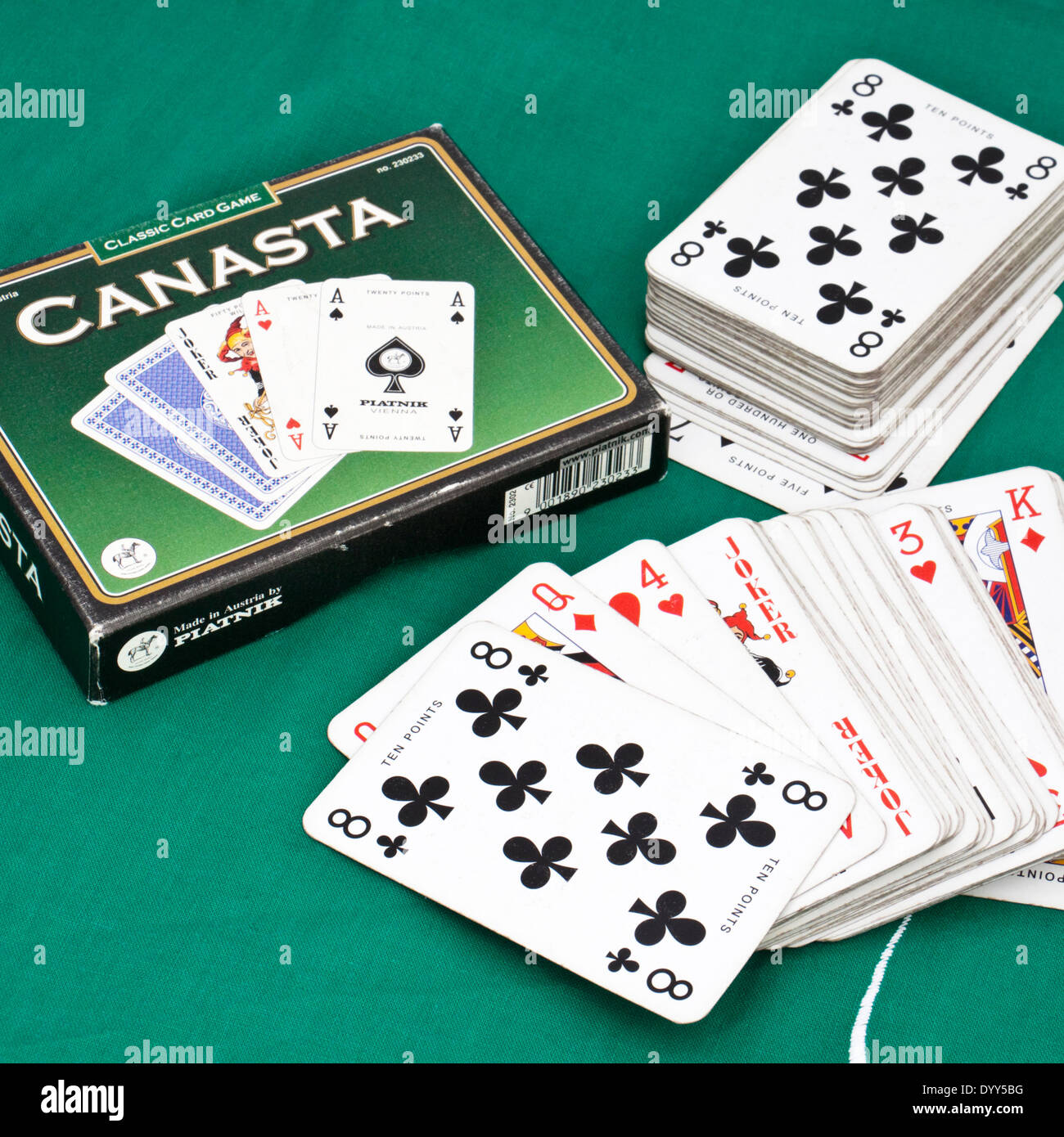 Canasta playing cards, made by Piatnik in Austria Stock Photo