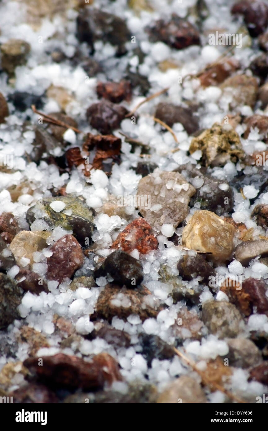 Pebble and hailstones Stock Photo