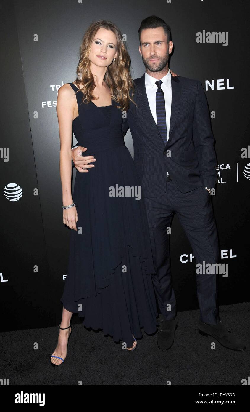 New York, NY, USA. 26th Apr, 2014. Adam Levine, Behati Prinsloo at