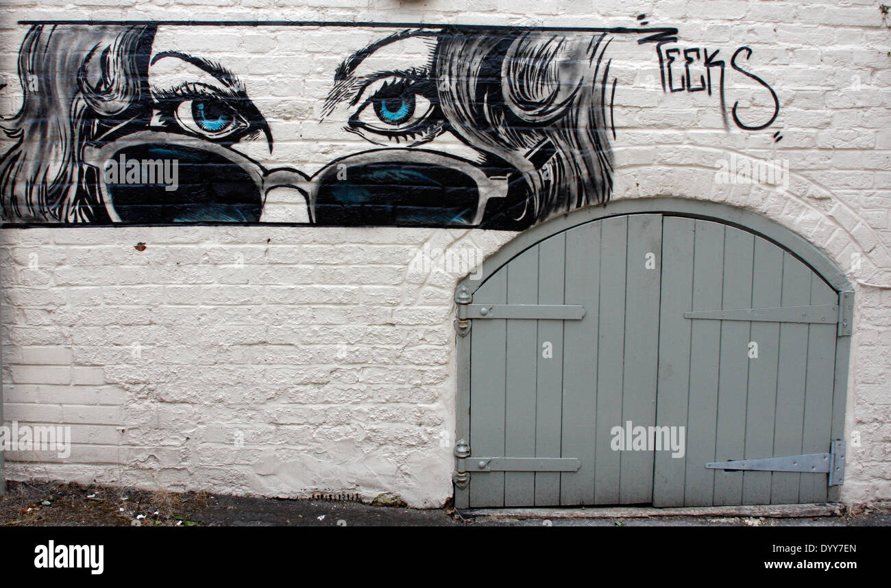 Street art on a wall in Bury Street, Guildford, Surrey Stock Photo Alamy