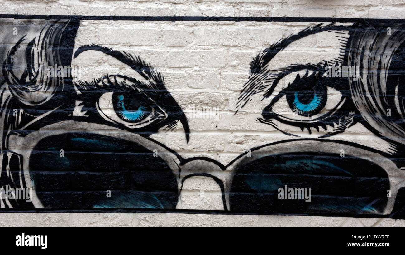 Street art on a wall in Bury Street, Guildford, Surrey Stock Photo Alamy
