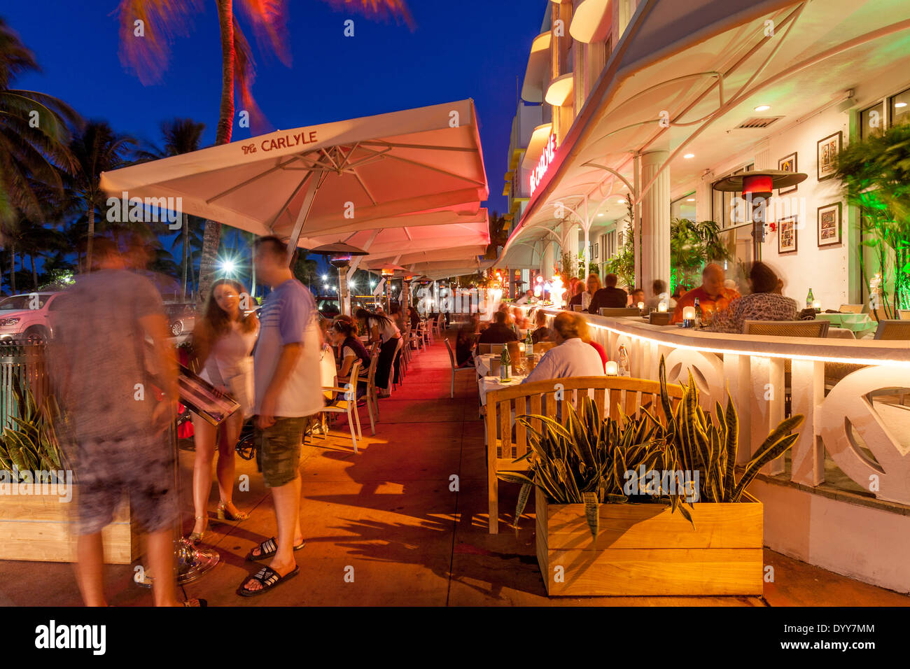 The Carlyle Hotel Restaurant, South Beach, Miami, Florida, USA Stock