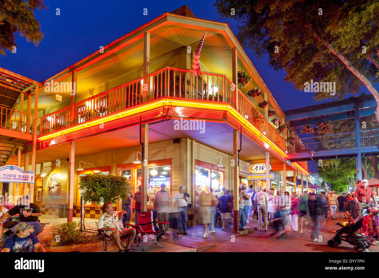 Old Town Kissimmee At Night, Florida, USA Stock Photo