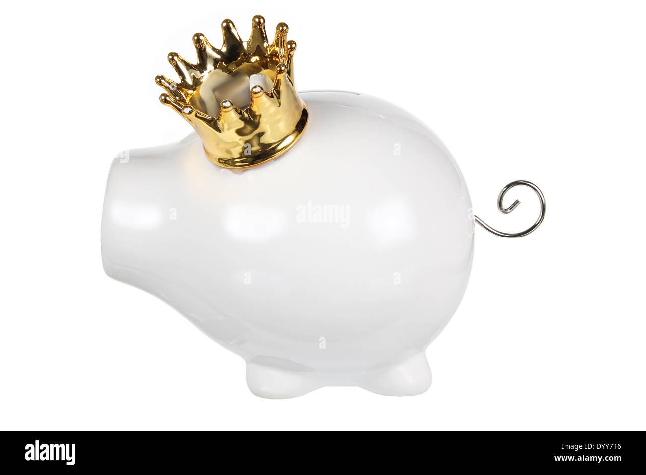 Piggy Bank with Crown Stock Photo - Alamy