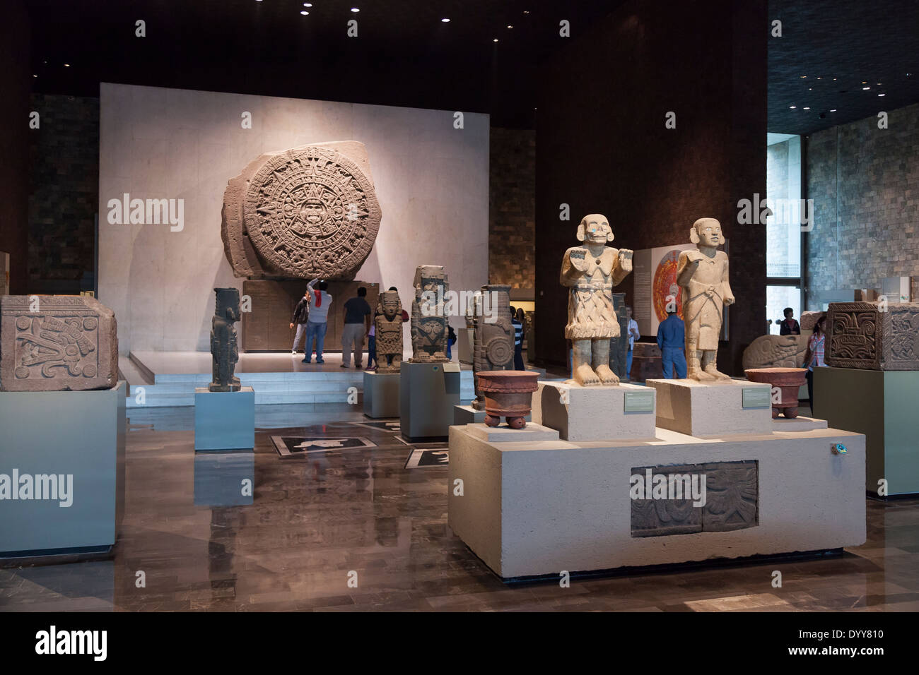 Sala Mexica at the National Museum of Anthropology - Miguel Hidalgo, Mexico City, Federal District, Mexico Stock Photo