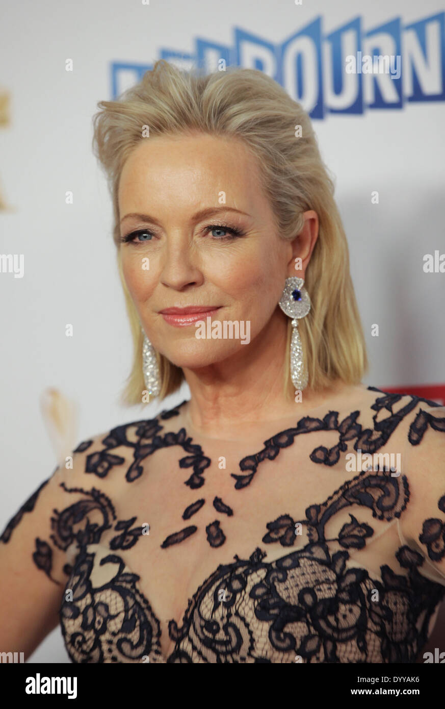 Rebecca Gibney at the Logie Awards, Melbourne April 27, 2014. Stock Photo