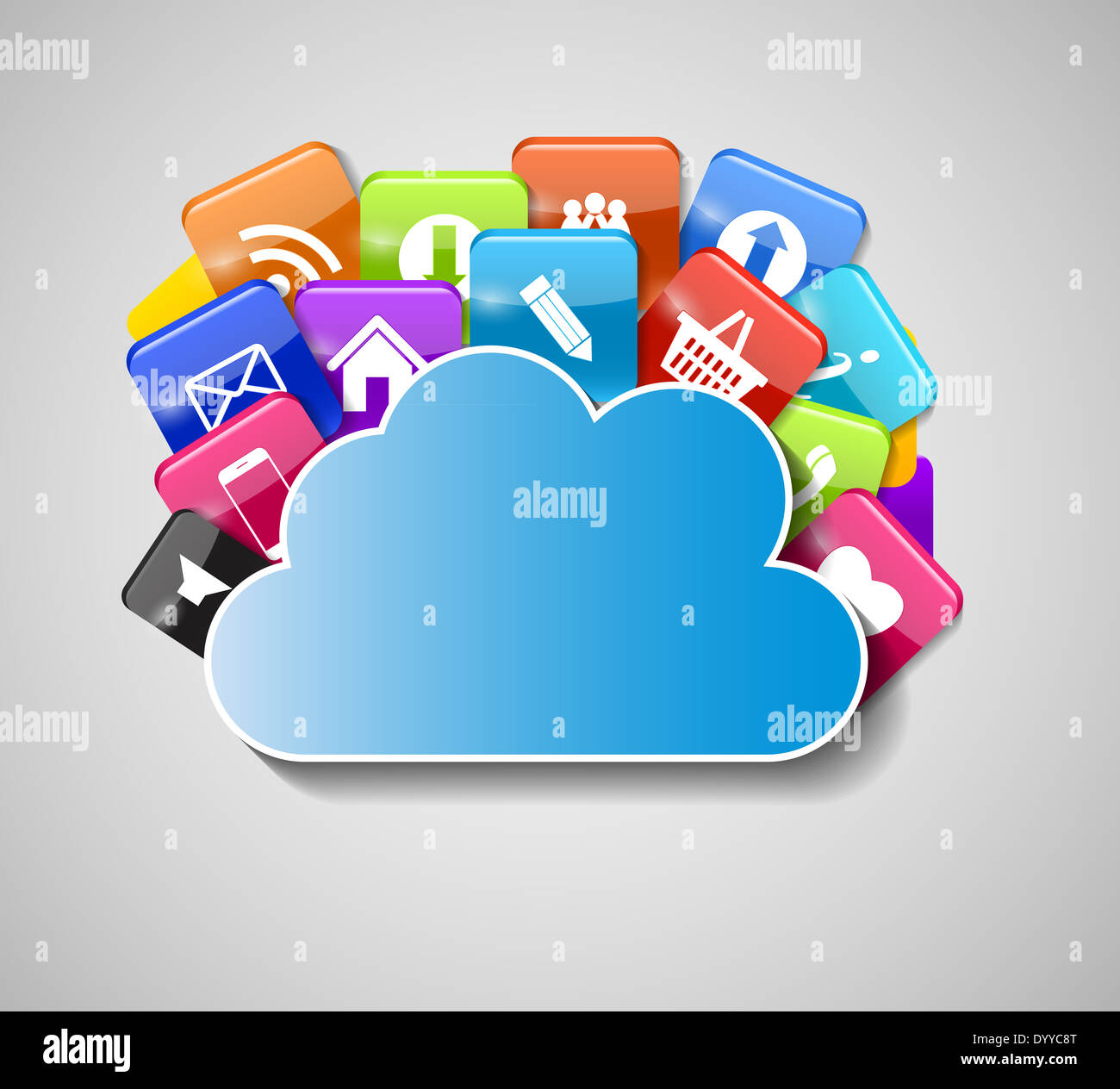 Cloud Computing Concept Vector Illustration. EPS 10 Stock Photo - Alamy