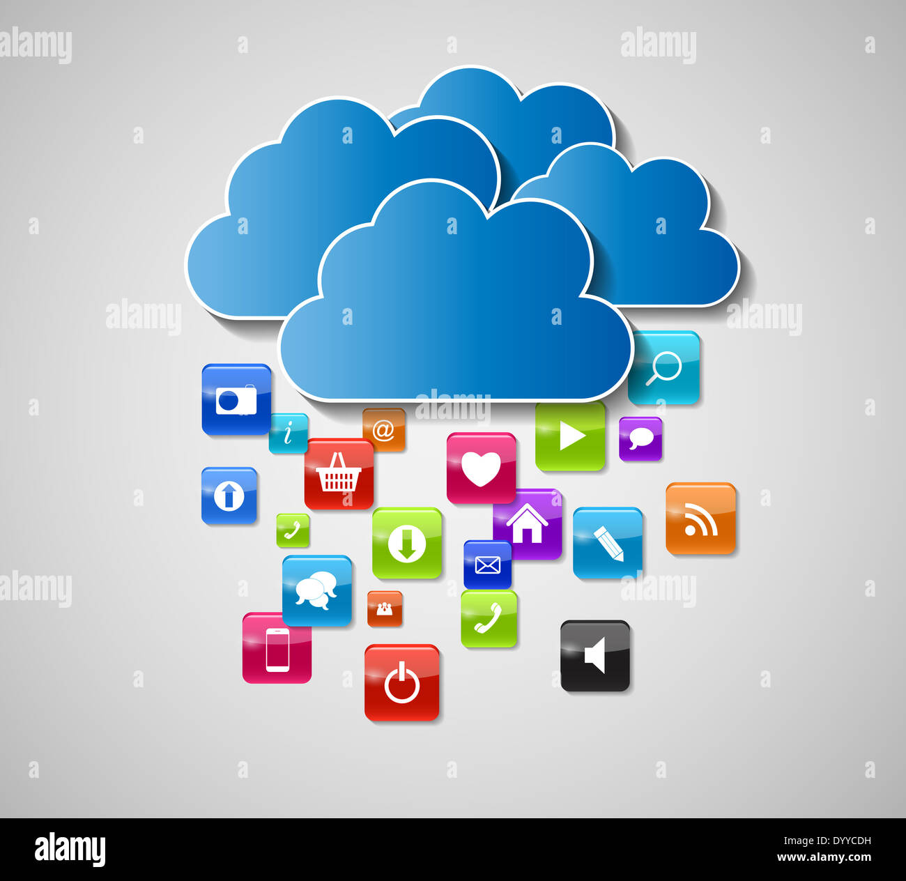 Cloud Computing Concept Vector Illustration. EPS 10 Stock Photo - Alamy