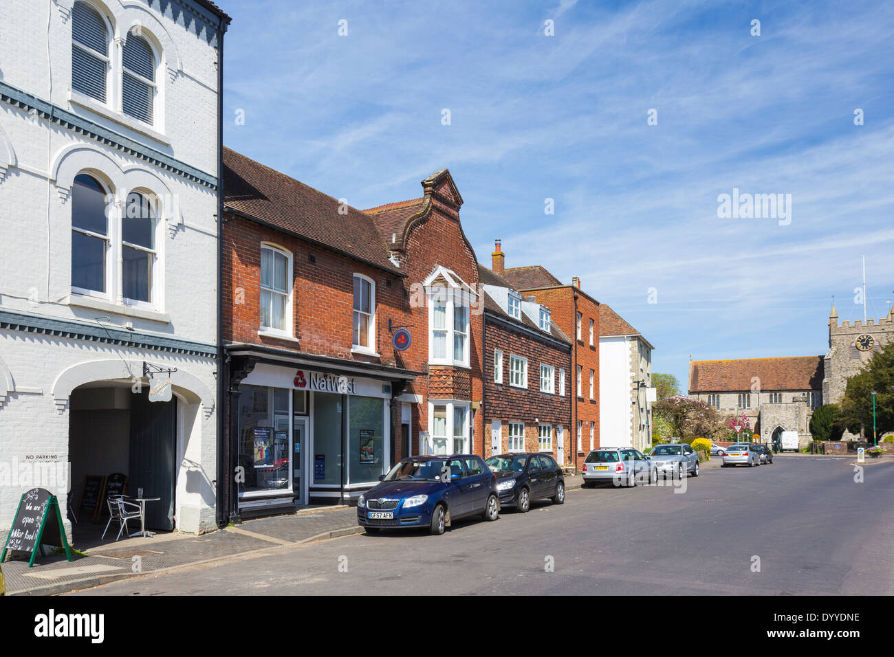 Main Street in Pretty Village of Wye Kent Stock Photo