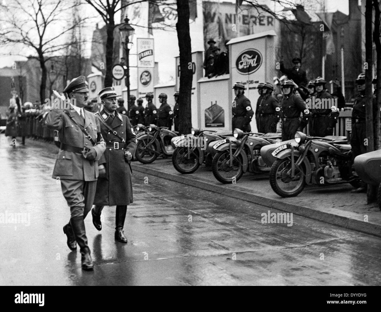 Adolf Hitler with Adolf Hühnlein, 1935 Stock Photo