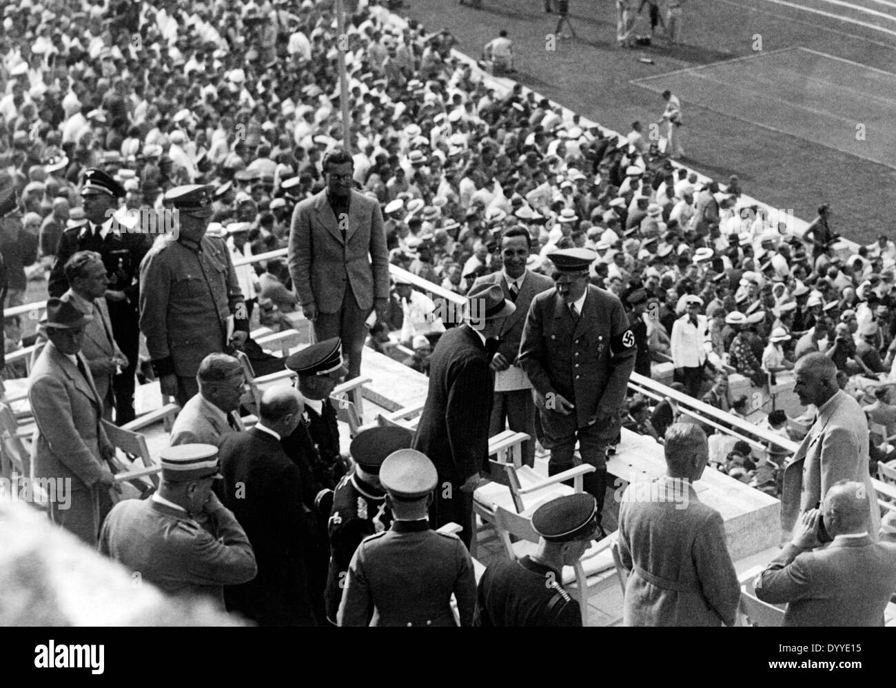 Adolf Hitler on the Führer tribune of the Berlin Olympic stadion, 1936 Stock Photo